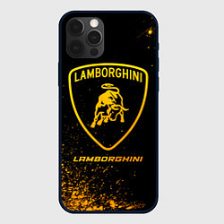 Чехол для iPhone 12 Pro Lamborghini - gold gradient, цвет: 3D-черный