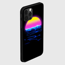 Чехол для iPhone 12 Pro Неоновый закат - гранж, цвет: 3D-черный — фото 2