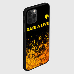 Чехол для iPhone 12 Pro Date A Live - gold gradient: символ сверху, цвет: 3D-черный — фото 2