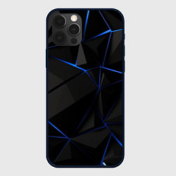 Чехол для iPhone 12 Pro Black blue style, цвет: 3D-черный