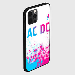 Чехол для iPhone 12 Pro AC DC neon gradient style: символ сверху, цвет: 3D-черный — фото 2