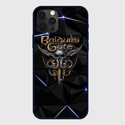 Чехол для iPhone 12 Pro Baldurs Gate 3 black blue, цвет: 3D-черный