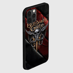 Чехол для iPhone 12 Pro Baldurs Gate 3 logo dark, цвет: 3D-черный — фото 2