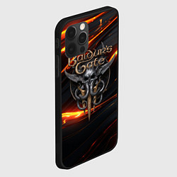 Чехол для iPhone 12 Pro Baldurs Gate 3 logo gold, цвет: 3D-черный — фото 2