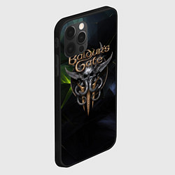 Чехол для iPhone 12 Pro Baldurs Gate 3 logo dark green, цвет: 3D-черный — фото 2