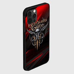 Чехол для iPhone 12 Pro Baldurs Gate 3 logo geometry, цвет: 3D-черный — фото 2