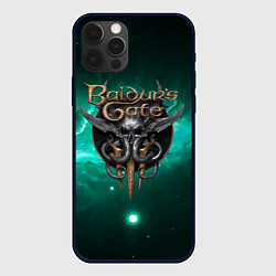 Чехол для iPhone 12 Pro Baldurs Gate 3 logo green, цвет: 3D-черный