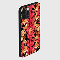 Чехол для iPhone 12 Pro Розовые узоры, цвет: 3D-черный — фото 2