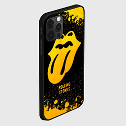 Чехол для iPhone 12 Pro Rolling Stones - gold gradient, цвет: 3D-черный — фото 2