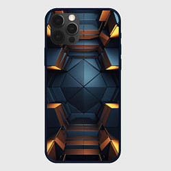 Чехол для iPhone 12 Pro Объемные полигоны, цвет: 3D-черный