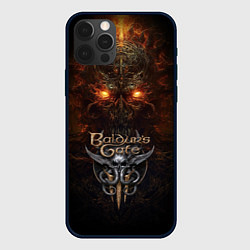 Чехол для iPhone 12 Pro Baldurs Gate 3 logo, цвет: 3D-черный