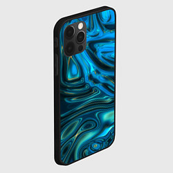 Чехол для iPhone 12 Pro Абстракция плазма сине-голубой, цвет: 3D-черный — фото 2