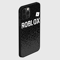 Чехол для iPhone 12 Pro Roblox glitch на темном фоне: символ сверху, цвет: 3D-черный — фото 2
