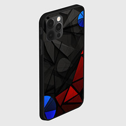 Чехол для iPhone 12 Pro Black blue red elements, цвет: 3D-черный — фото 2