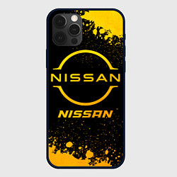 Чехол для iPhone 12 Pro Nissan - gold gradient, цвет: 3D-черный