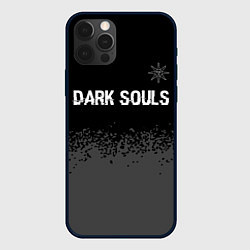 Чехол для iPhone 12 Pro Dark Souls glitch на темном фоне: символ сверху, цвет: 3D-черный