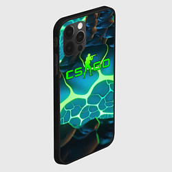 Чехол для iPhone 12 Pro CSGO разлом неоновых плит, цвет: 3D-черный — фото 2