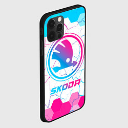 Чехол для iPhone 12 Pro Skoda neon gradient style, цвет: 3D-черный — фото 2