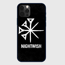 Чехол для iPhone 12 Pro Nightwish glitch на темном фоне, цвет: 3D-черный