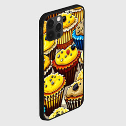 Чехол для iPhone 12 Pro Вкусный принт - кексы от нейросети, цвет: 3D-черный — фото 2