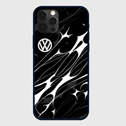 Чехол для iPhone 12 Pro Volkswagen - острые линии, цвет: 3D-черный