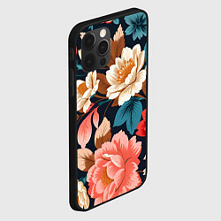 Чехол для iPhone 12 Pro Летние цветы - паттерн, цвет: 3D-черный — фото 2