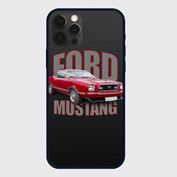 Чехол для iPhone 12 Pro Автомашина Ford Mustang, цвет: 3D-черный