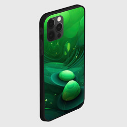Чехол для iPhone 12 Pro Зеленые выпуклые шары текстура, цвет: 3D-черный — фото 2