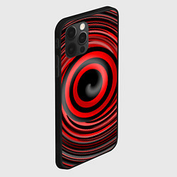 Чехол для iPhone 12 Pro Красно-черный вихрь, цвет: 3D-черный — фото 2