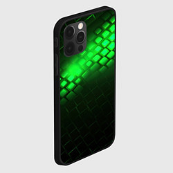 Чехол для iPhone 12 Pro Неоновые зеленые пластины, цвет: 3D-черный — фото 2