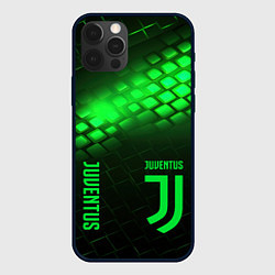 Чехол для iPhone 12 Pro Juventus green logo neon, цвет: 3D-черный
