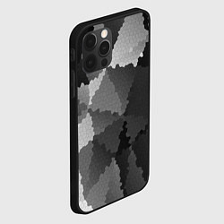 Чехол для iPhone 12 Pro Мозаичный узор в серых оттенках, цвет: 3D-черный — фото 2