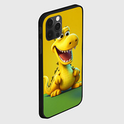 Чехол для iPhone 12 Pro Жёлтый крокодил, цвет: 3D-черный — фото 2