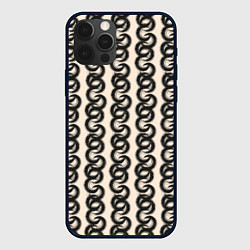 Чехол для iPhone 12 Pro Абтракция Геометрический узор в этническом стиле, цвет: 3D-черный