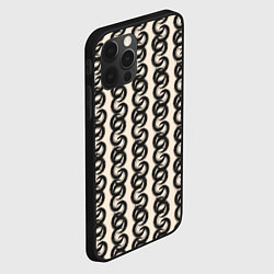 Чехол для iPhone 12 Pro Абтракция Геометрический узор в этническом стиле, цвет: 3D-черный — фото 2