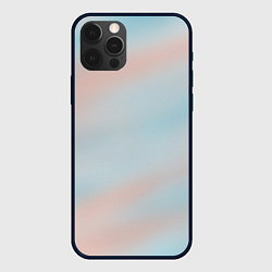 Чехол для iPhone 12 Pro Нежно розовые и голубые размытия, цвет: 3D-черный