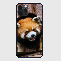 Чехол для iPhone 12 Pro Красная панда в дереве, цвет: 3D-черный