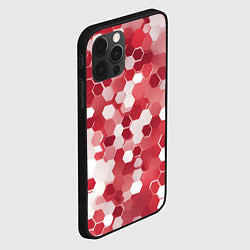 Чехол для iPhone 12 Pro Кибер Hexagon Красный, цвет: 3D-черный — фото 2