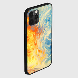 Чехол для iPhone 12 Pro Вода и пламя абстракция, цвет: 3D-черный — фото 2