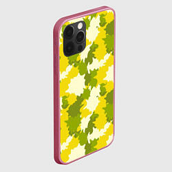 Чехол для iPhone 12 Pro Желто-зеленый камуфляж, цвет: 3D-малиновый — фото 2