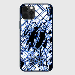 Чехол для iPhone 12 Pro Кибернетическая клякса синяя, цвет: 3D-черный