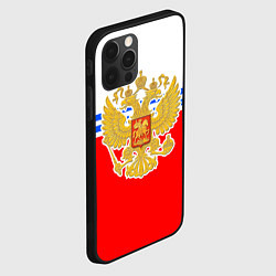 Чехол для iPhone 12 Pro Герб Российской Федерации - полосы, цвет: 3D-черный — фото 2