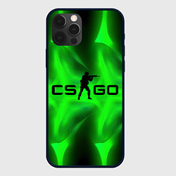 Чехол для iPhone 12 Pro CSGO green logo, цвет: 3D-черный