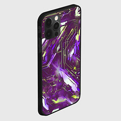Чехол для iPhone 12 Pro Космические кибер схемы фиолетовые, цвет: 3D-черный — фото 2