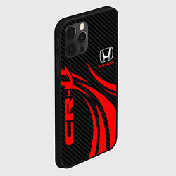 Чехол для iPhone 12 Pro Honda CR-V - красный и карбон, цвет: 3D-черный — фото 2
