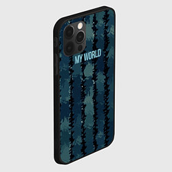 Чехол для iPhone 12 Pro Мой мир абстракция полосы, цвет: 3D-черный — фото 2