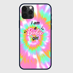 Чехол для iPhone 12 Pro I am a Barbie girl - кислотный тай-дай, цвет: 3D-черный