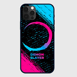 Чехол для iPhone 12 Pro Demon Slayer - neon gradient, цвет: 3D-черный