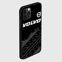 Чехол для iPhone 12 Pro Volvo speed на темном фоне со следами шин: символ, цвет: 3D-черный — фото 2