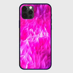 Чехол для iPhone 12 Pro Pink texture, цвет: 3D-черный